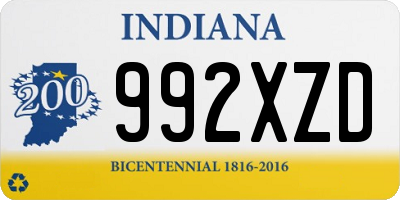 IN license plate 992XZD