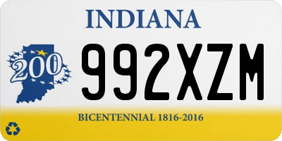 IN license plate 992XZM