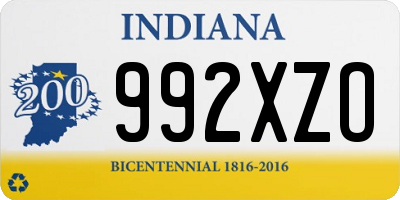 IN license plate 992XZO