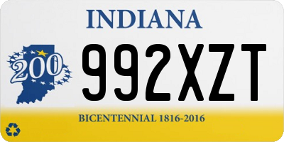 IN license plate 992XZT