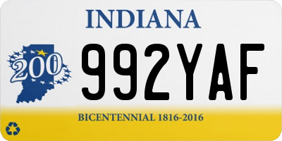 IN license plate 992YAF