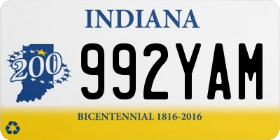 IN license plate 992YAM