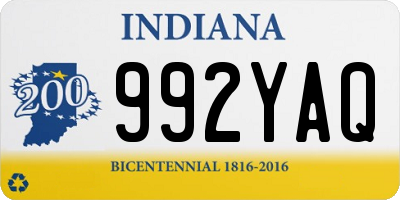 IN license plate 992YAQ