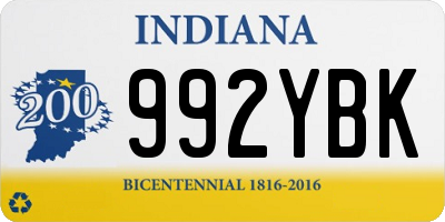 IN license plate 992YBK