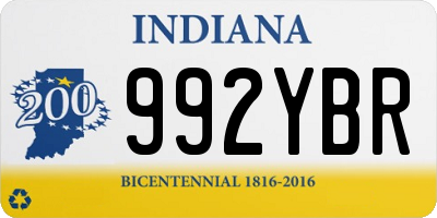 IN license plate 992YBR