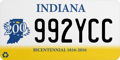 IN license plate 992YCC