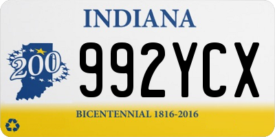 IN license plate 992YCX