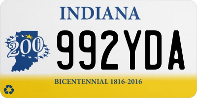 IN license plate 992YDA