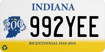 IN license plate 992YEE