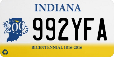 IN license plate 992YFA