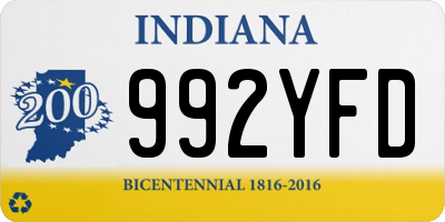 IN license plate 992YFD