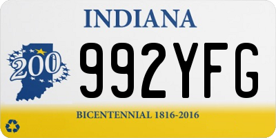 IN license plate 992YFG