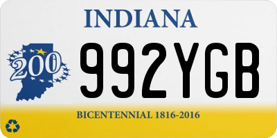 IN license plate 992YGB