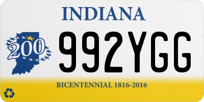 IN license plate 992YGG