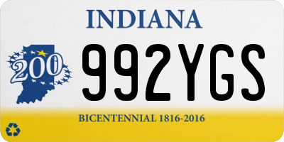 IN license plate 992YGS