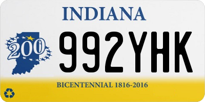 IN license plate 992YHK