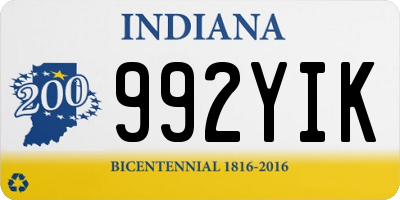 IN license plate 992YIK