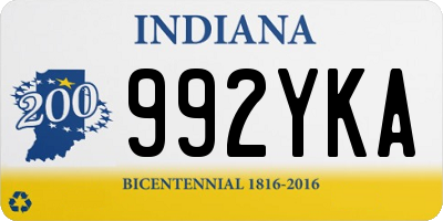 IN license plate 992YKA