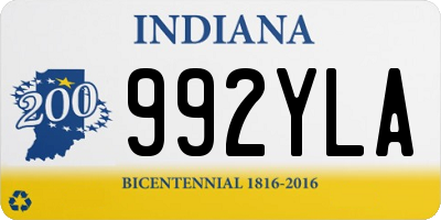 IN license plate 992YLA