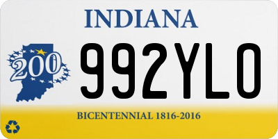 IN license plate 992YLO