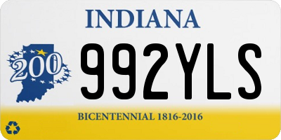 IN license plate 992YLS