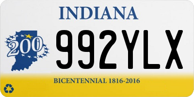 IN license plate 992YLX