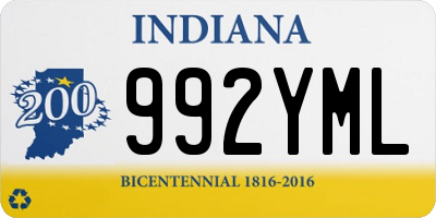 IN license plate 992YML