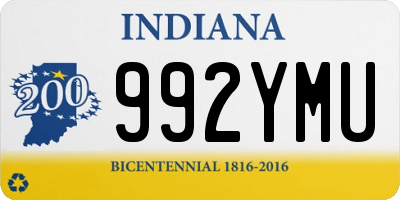 IN license plate 992YMU