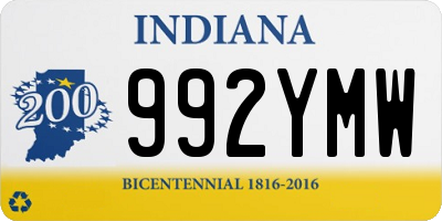 IN license plate 992YMW