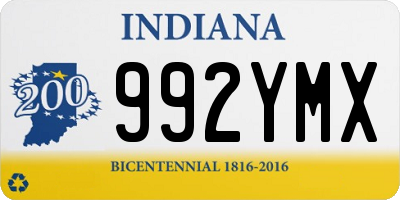 IN license plate 992YMX