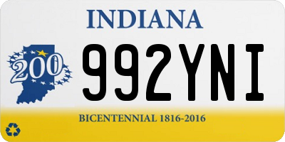 IN license plate 992YNI