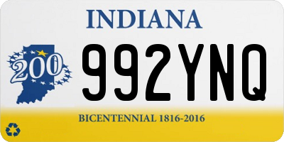 IN license plate 992YNQ