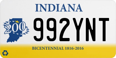 IN license plate 992YNT