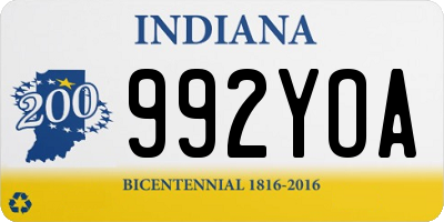 IN license plate 992YOA