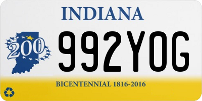 IN license plate 992YOG