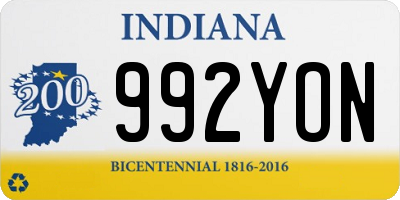 IN license plate 992YON