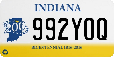 IN license plate 992YOQ