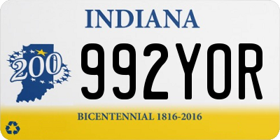 IN license plate 992YOR