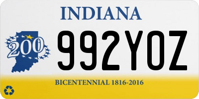 IN license plate 992YOZ