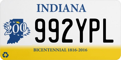 IN license plate 992YPL