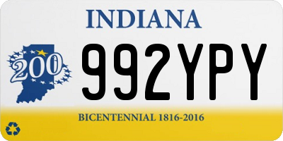 IN license plate 992YPY