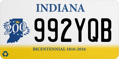 IN license plate 992YQB