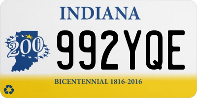 IN license plate 992YQE