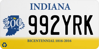 IN license plate 992YRK