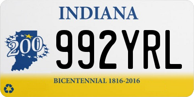 IN license plate 992YRL