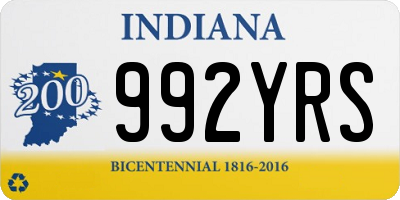 IN license plate 992YRS