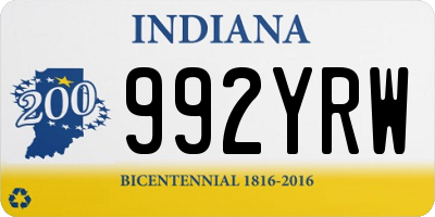 IN license plate 992YRW