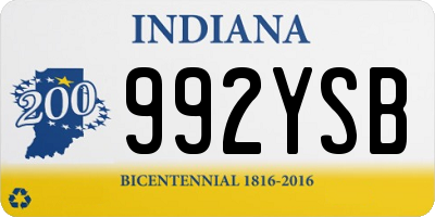 IN license plate 992YSB
