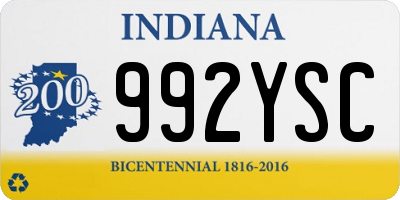 IN license plate 992YSC