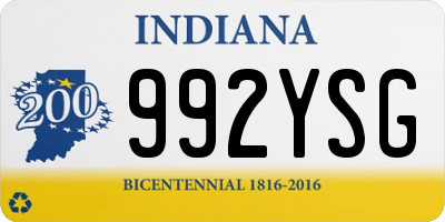 IN license plate 992YSG